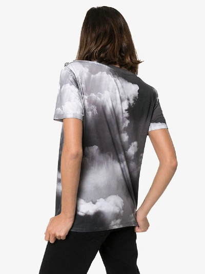 Shop Balmain Cloud Print Logo T-shirt In Grey