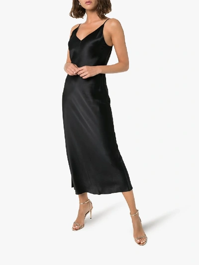 Shop Joseph Silk Midi Dress In Black