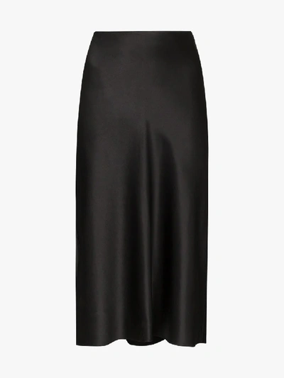 Shop Joseph Frances Silk Satin Pencil Skirt In Black