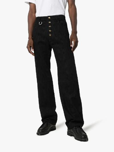 Shop Linder Dimitri Wide Leg Jeans In Black