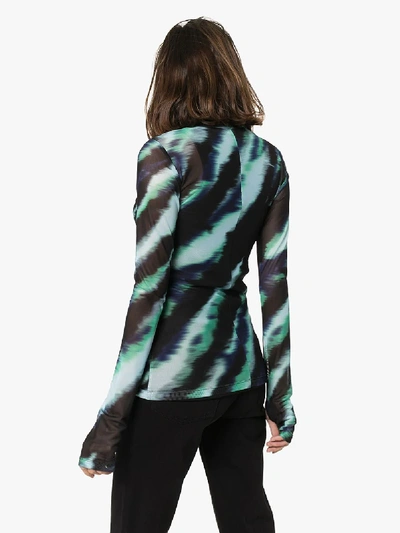 Shop House Of Holland Tie-dye Long Sleeve Top In Green