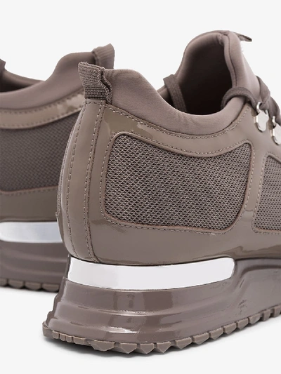 Shop Mallet Footwear Grey Diver Leather Sneakers
