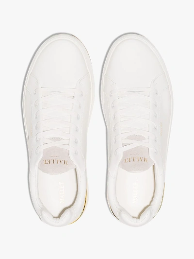 Shop Mallet Footwear White Grftr Leather Low Top Sneakers