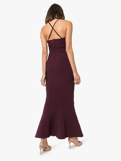 Shop Solace London Verla Fluted Hem Midi Dress In Purple