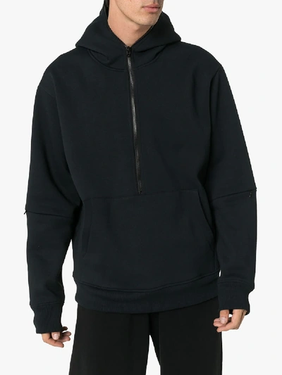 Portvel Zipped Hooded Sweatshirt In Black | ModeSens