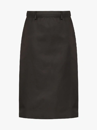 Shop Prada High Waisted A-line Skirt In Black