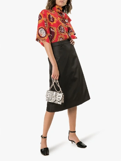 Shop Prada High Waisted A-line Skirt In Black