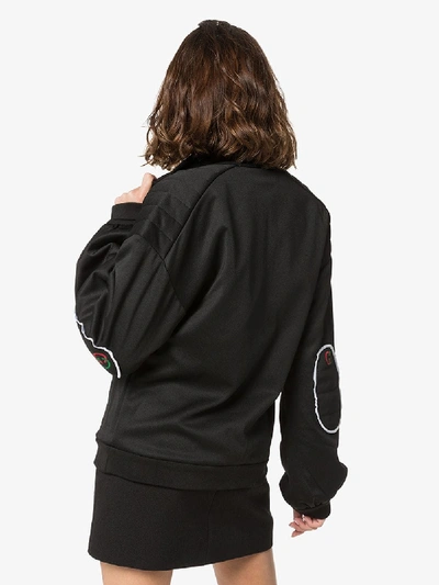 Shop Gucci Logo Zipped Jersey Sports Jacket In Black