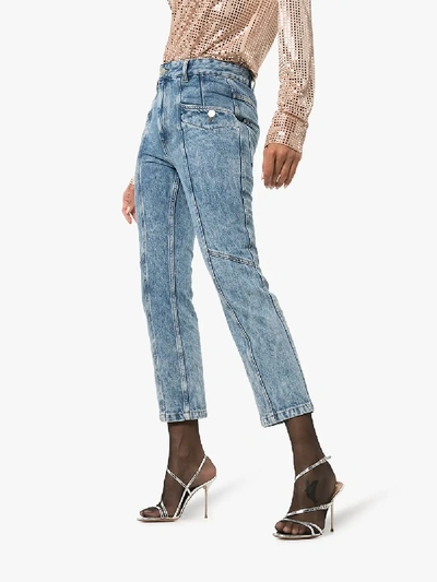 Shop Isabel Marant Étoile Notty Panelled Cropped Jeans In Blue