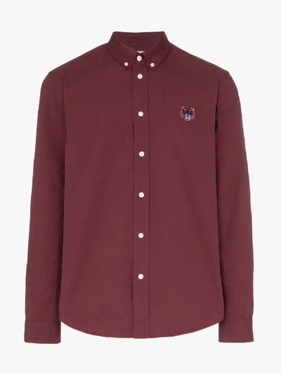 Shop Kenzo Tiger Embroidery Shirt In Red