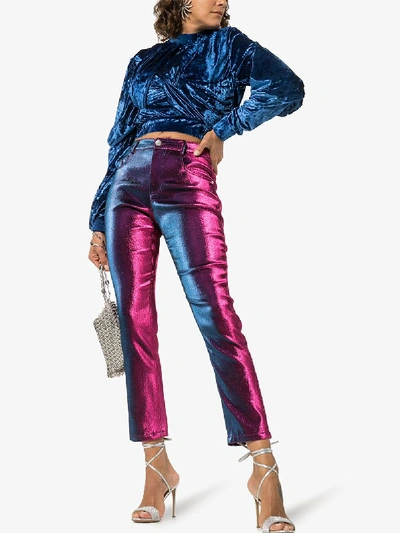Shop Area Two Tone Straight Leg Trousers In Pink