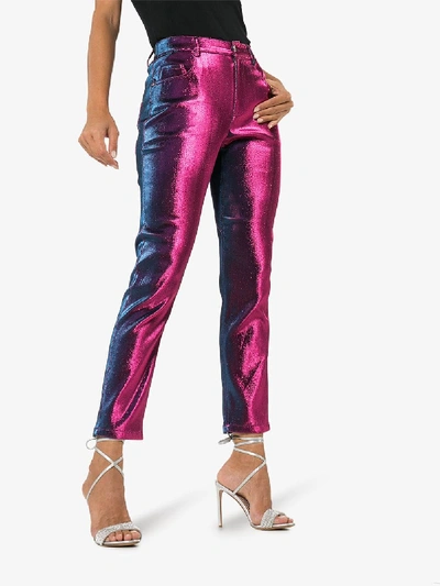 Shop Area Two Tone Straight Leg Trousers In Pink