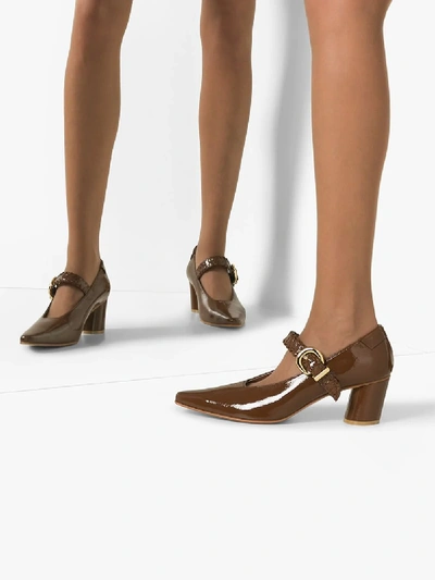 Shop Reike Nen Brown 60 Patent Leather Mary Jane Pumps