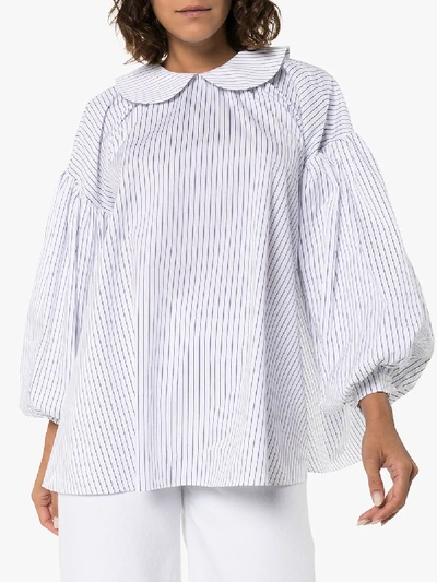 Shop Shushu-tong Shushu/tong Striped Cotton Shirt In Blue