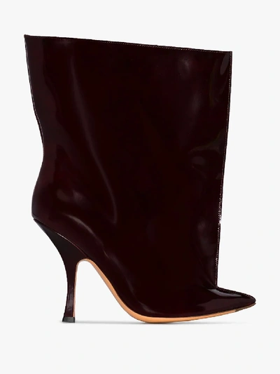 Shop Y/project Burgundy 110 Tubular Patent Leather Boots In Red