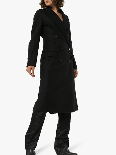 Shop Ann Demeulemeester Wool And Cashmere Collared Coat In Black