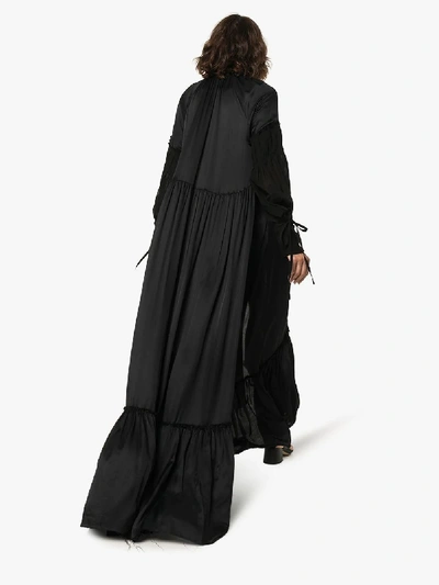 Shop Ann Demeulemeester Tie Waist Oversized Maxi Dress In Black