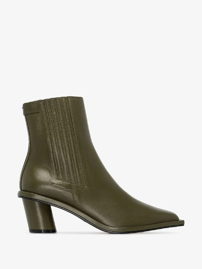 Shop Reike Nen Green Stitched 60 Leather Chelsea Boots