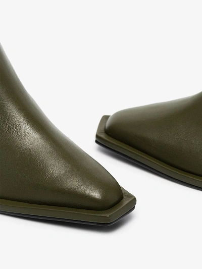 Shop Reike Nen Green Stitched 60 Leather Chelsea Boots