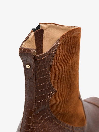 Shop Reike Nen Brown 60 Snake-effect Leather Western Boots