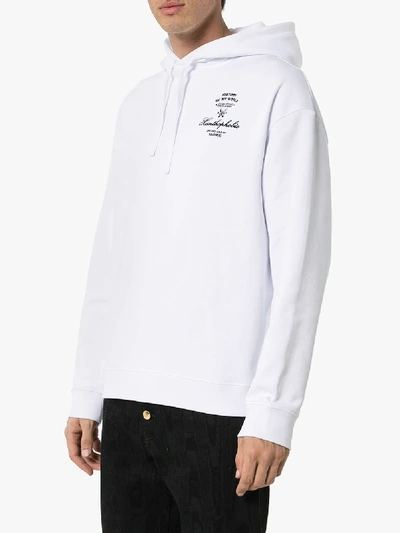 Shop Raf Simons Xanthophobic Embroidered Graphic Print Hoodie In White