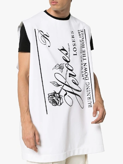 Shop Raf Simons X Templa Oversized Printed Tank Top In White