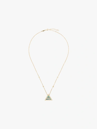 Shop Jacquie Aiche 14k Yellow Gold Diamond Opal Sunshine Triangle Necklace