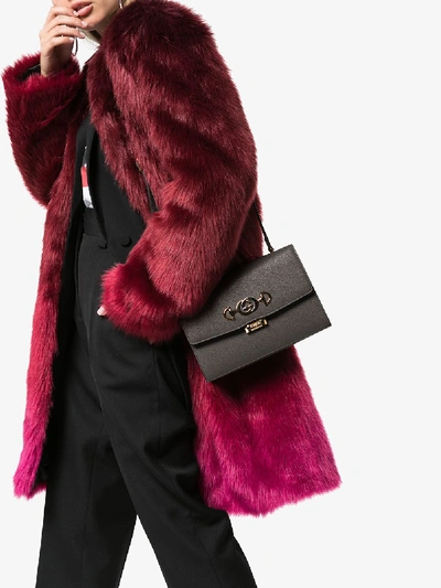 Shop Gucci Grey Small Zumi Leather Shoulder Bag