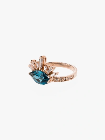 Shop Jacquie Aiche 14k Rose Gold Burst Topaz Diamond Ring