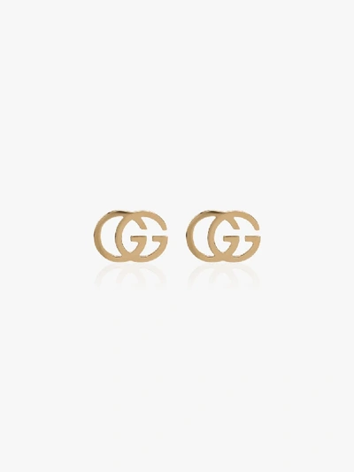 Shop Gucci 18k Yellow Gold Gg Running Earrings