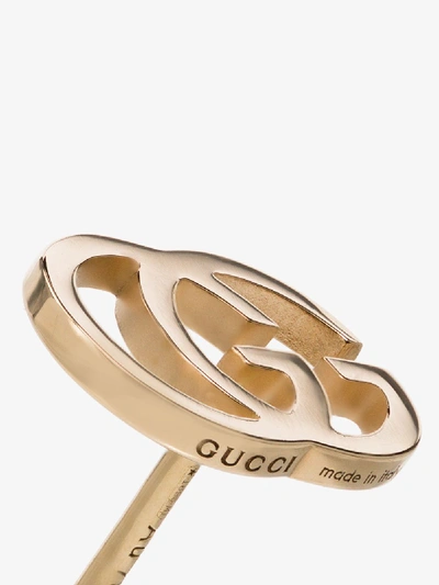 Shop Gucci 18k Yellow Gold Gg Running Earrings