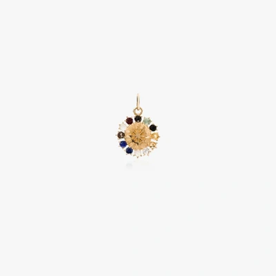 Shop Foundrae 18k Yellow Gold Aether Miniature Gemstone Medallion Charm