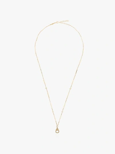 Shop Jacquie Aiche 14k Yellow Gold Bar Chain Diamond Charm Necklace