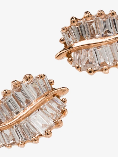 Shop Anita Ko 18k Rose Gold Palm Leaf Diamond Earrings