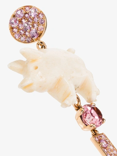 Shop Francesca Villa 18k Rose Gold Pink Sapphire Earrings In Pink Gold