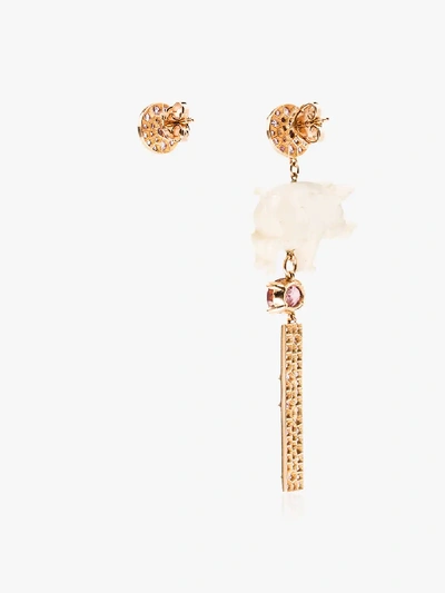 Shop Francesca Villa 18k Rose Gold Pink Sapphire Earrings In Pink Gold