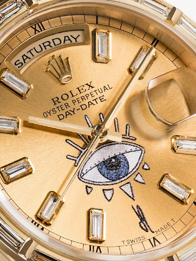 Shop Jacquie Aiche Reworked Vintage Rolex Day-date Watch In Gold