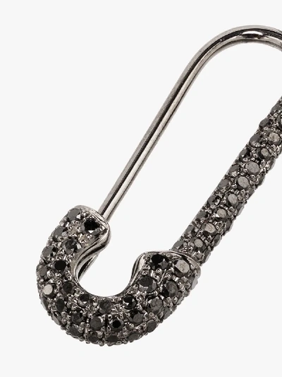 Shop Anita Ko 18k Black Gold Diamond Safety-pin Earring