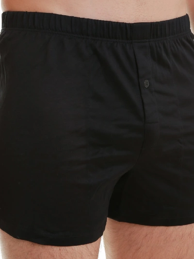 Shop Hanro Boxer Cotton Sporty Black