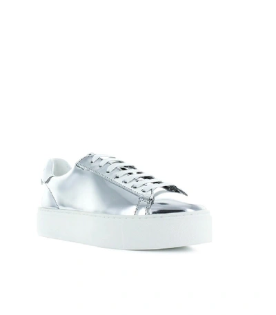 Shop Dsquared2 New Tennis Mirror Silver Sneaker In White