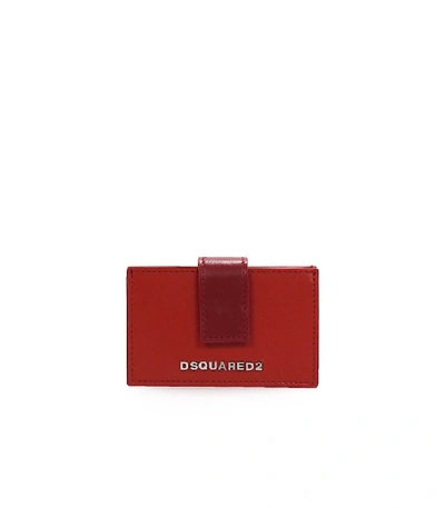 Shop Dsquared2 Bicolor Accordion Card Holder In Red