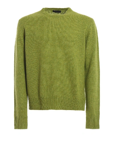 Shop Prada Green Shetland Wool Sweater