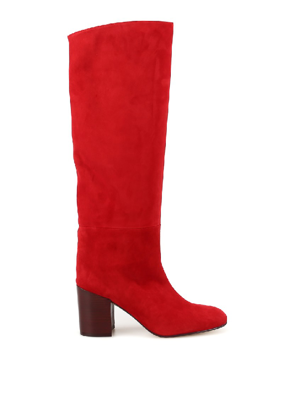 stuart weitzman red suede boots