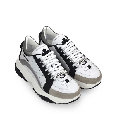 Shop Dsquared2 Bumpy 551 Black White Silver Sneaker