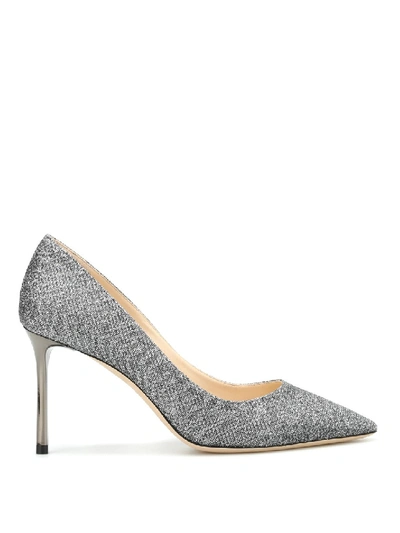 Shop Jimmy Choo Romy 85 Glittered Pumps In White