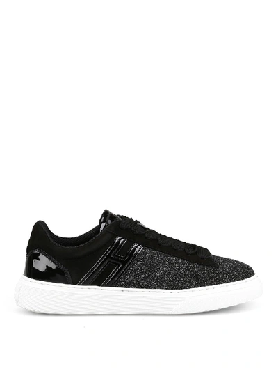 Shop Hogan H365 Glittered Sneakers In Black