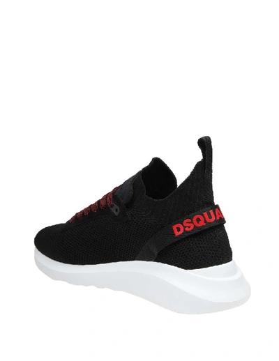 Shop Dsquared2 Speedster Knitted Sneakers In Black