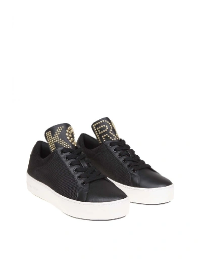 Shop Michael Kors Sneakers Mindy In Canvas Black Color