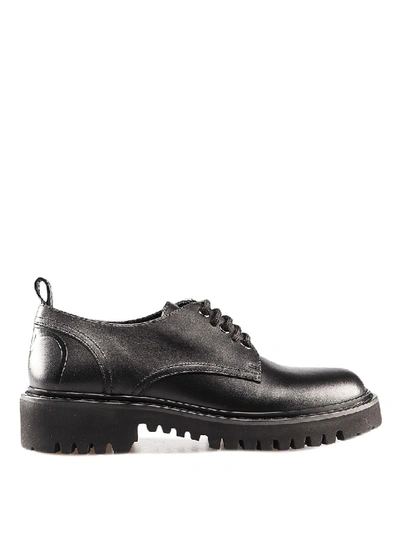 Shop Valentino Rear Vlogo Leather Derby Shoes In Black