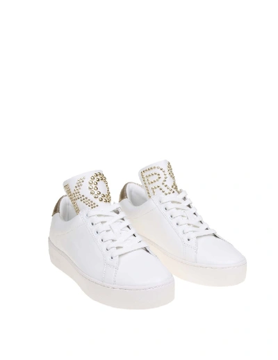 Shop Michael Kors Mindy Sneakers In White Color Leather